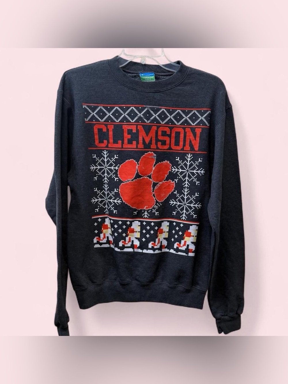 Champion Clemson Crewneck Graphic Print Crewneck Small